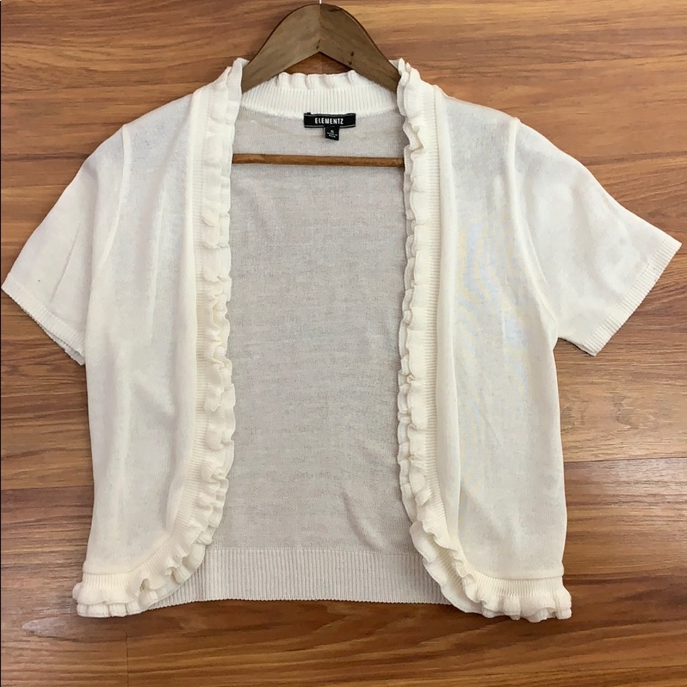 Elementz cream crop cardigan